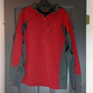 The North Face FlashDry Men's Red Grey 1/4 Zip Athletic Pullover Sweater  Large